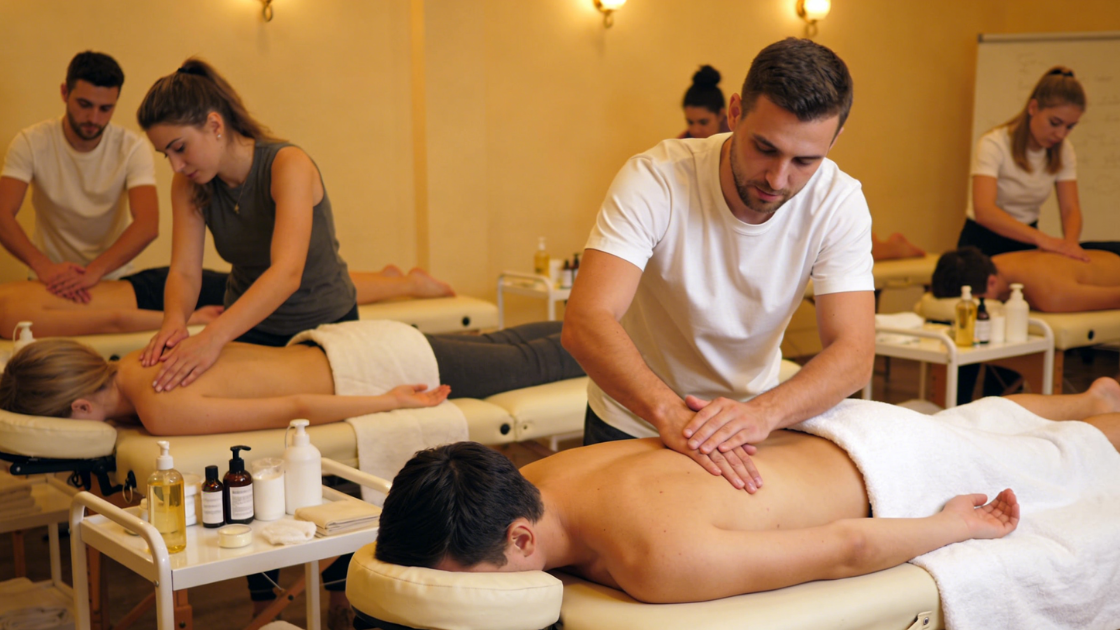 美容師進行按摩治療